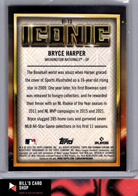 2023 Bowman Chrome #BI-13 Bryce Harper Phillies ICONIC INSERT