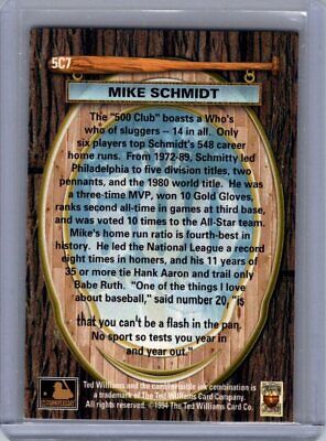 1994 Ted Williams #5C7 Mike Schmidt 500 Club Excellent