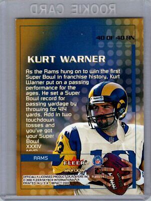 2000 Impact #40 RN Kurt Warner Rewind '99 Excellent