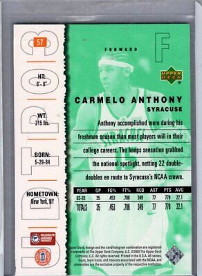 2003 UD Top Prospects #57 Carmelo Anthony Excellent