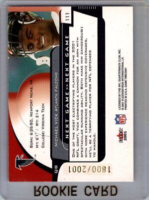 2001 Fleer Game Time #111 1800/2001 Michael vick Very good