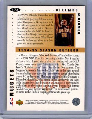 1994 Collector's Choice Italian #172 Dikembe Mutombo Gold Signatures Excellent