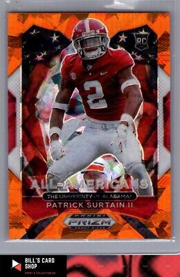 2021 Panini Prizm Draft Picks Collegiate #199 Patrick Surtain II Gold Ice