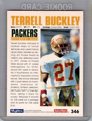 1992 SkyBox Impact #346 Terrell Buckley Excellent