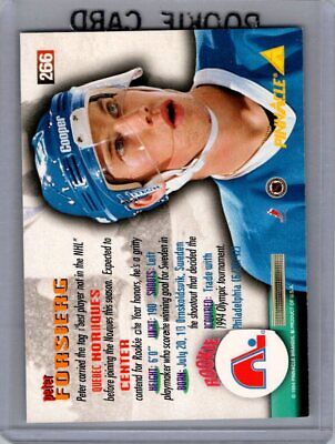 1994 Pinnacle #266 Peter Forsberg Excellent