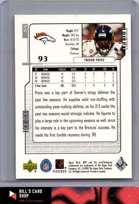 2000 Upper Deck MVP #55 Trevor Pryce Silver Script