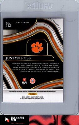 2022 Panini Select Draft Picks #112 Justyn Ross Blue (Retail Base)