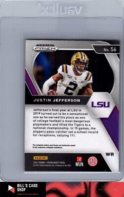 2021 Panini Prizm Draft Picks Collegiate #56 Justin Jefferson Silver