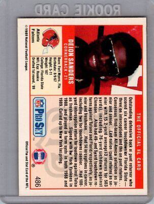 1989 Pro Set #486 Deion Sanders Excellent