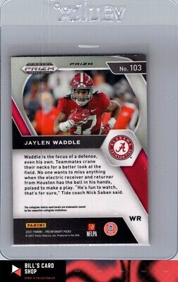 2021 Panini Prizm Draft Picks Collegiate #103 Jaylen Waddle Orange Ice