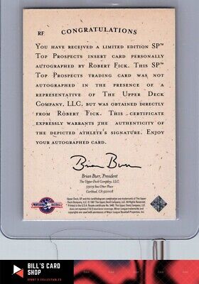 Robert Fick Autographed Upper Deck Baseball