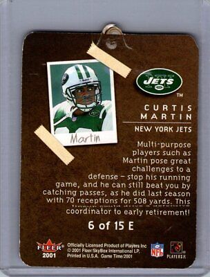 2001 Fleer Game Time #6 E Curtis Martin Eleven-Up Excellent