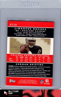 2007 Bowman Football #111 JaMarcus Russell Rookie RC - Oakland Raiders