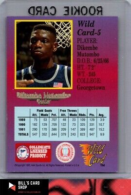 1991-92 Wild Card #5b Dikembe Mutombo Player Card