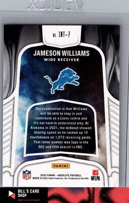 2022 Panini Absolute #INT-7 Jameson Williams Introductions