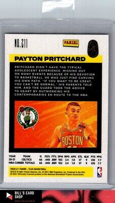 2020-21 Flux Payton Pritchard Silver Laser Prizm Rookie RC #211 Celtics SP