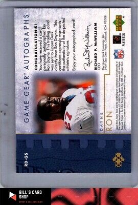 2001 UD Game Gear #RD-GS Ron Dayne Autographs