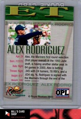 2000 Royal Rookies Futures #NNO Alex Rodriguez Wall Street Alex Rodriguez