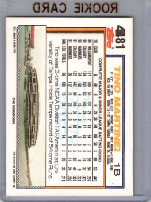 1992 Topps #481 Tino Martinez Gold Excellent