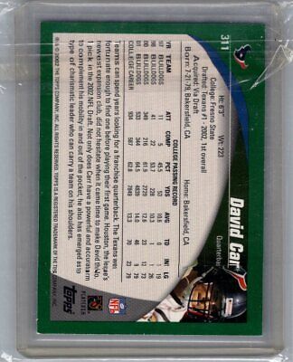 2002 Topps #311 David Carr Collection Excellent