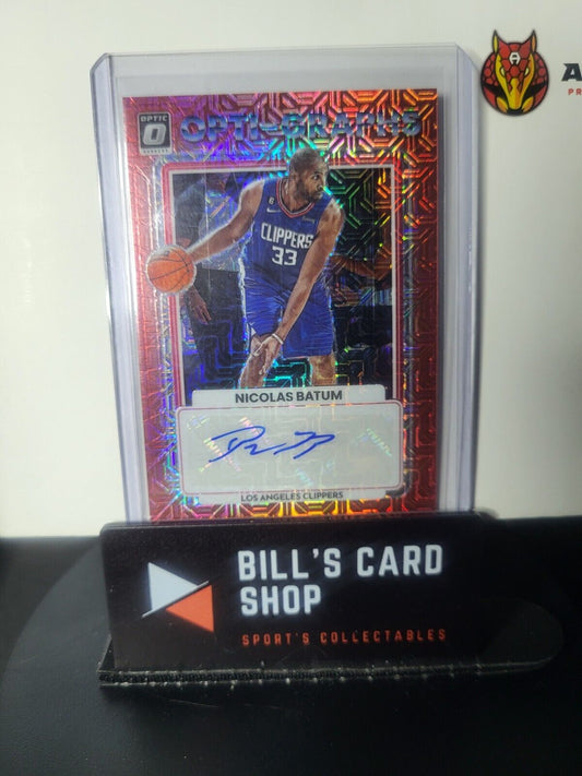 2022-23 Donruss Optic Nicolas Batum Opti-Graphs Choice Auto Red Prizm #OG-NBT