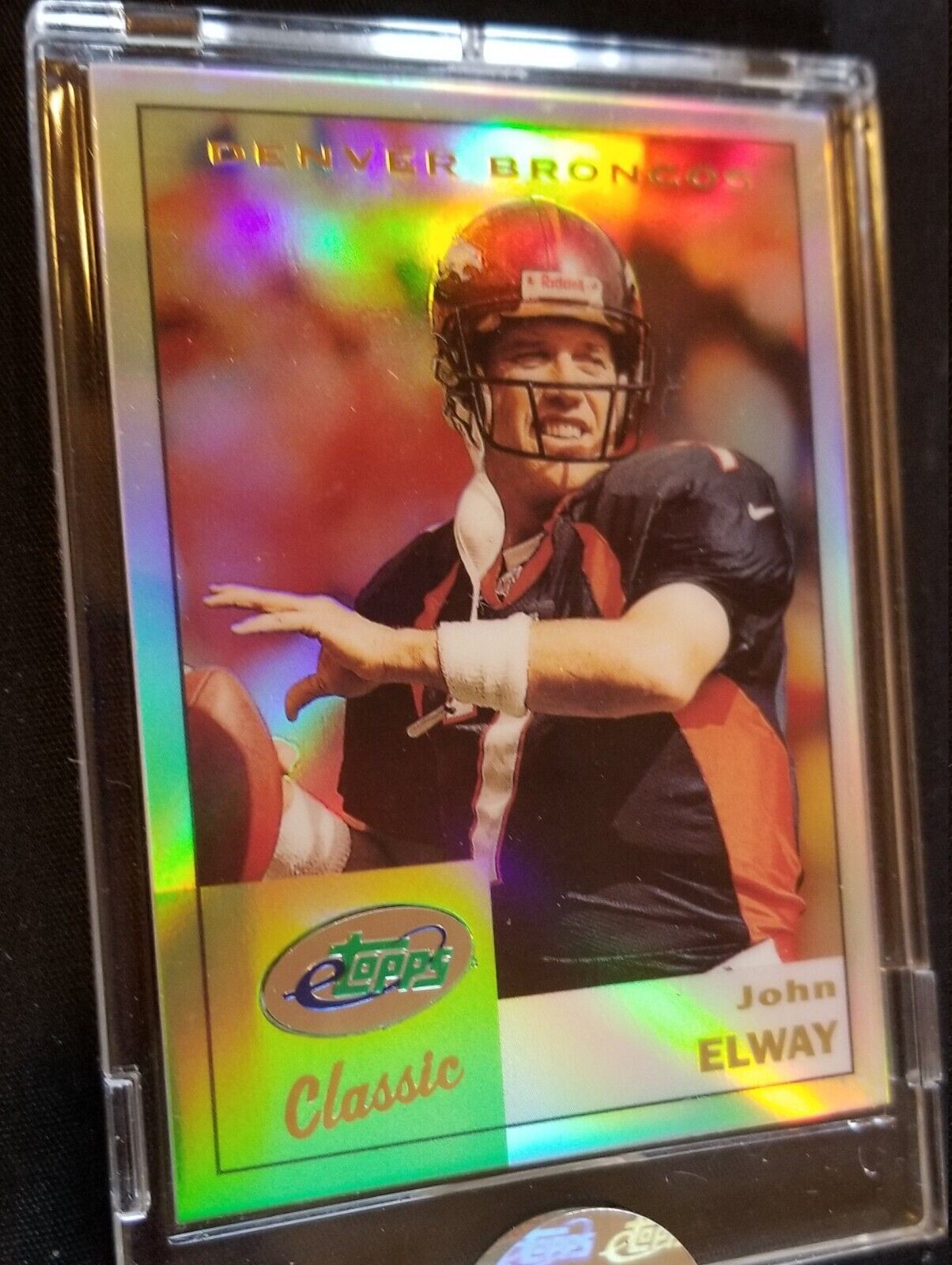 2002 etopps John Elway uncirculated Mint encased Broncos