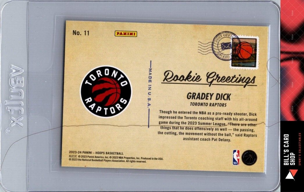 2023-24 Hoops #11 Gradey Dick Rookie Greetings