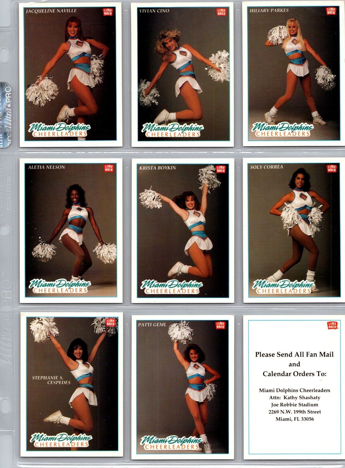 Miami Dolphins CHEERLEADER 1992 LIME ROCK TRADING CARD, HOT !!!