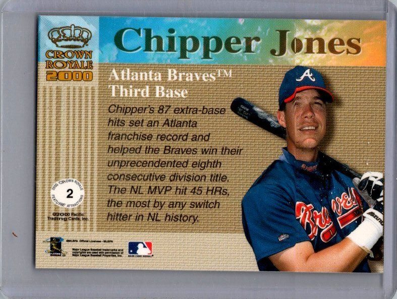 2000 Pacific Crown Royale #2 Chipper Jones Feature Attractions Excellent